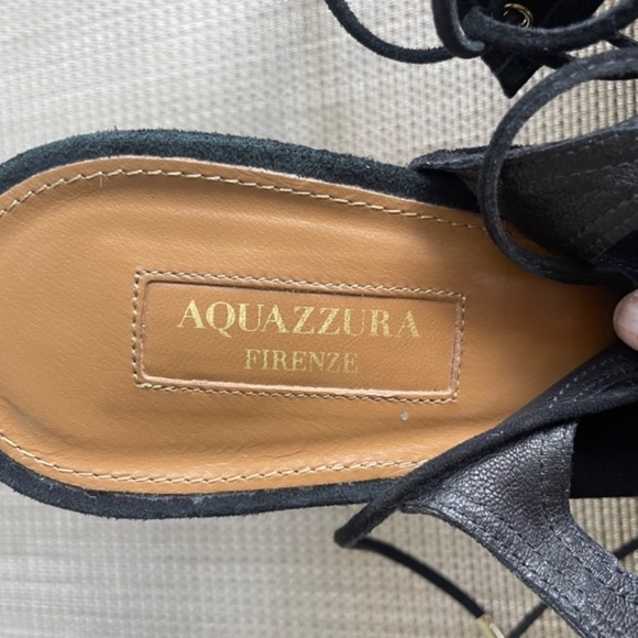 Aquazzura Black Suede Cut Out "Sexy Thing" Heels - Picture 8 of 13